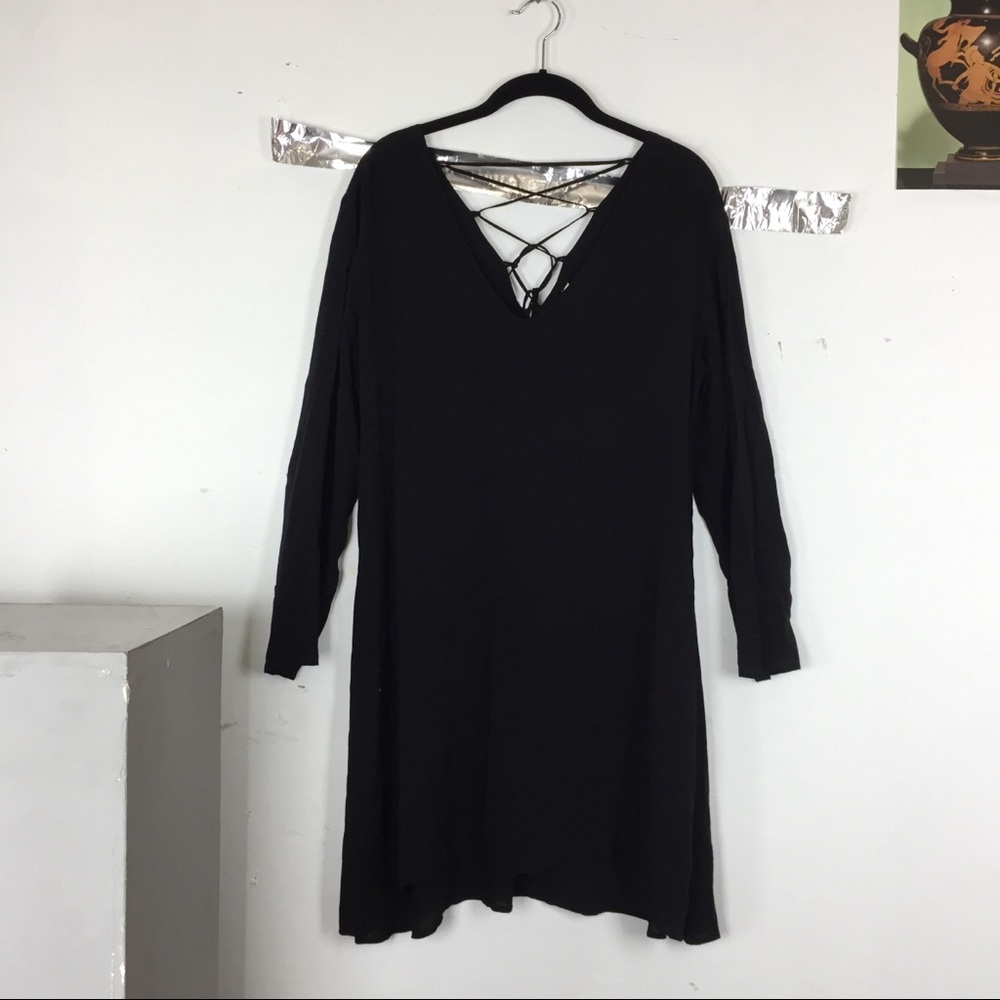 CLOTH & STONE anthropology black shift dress